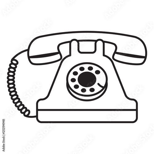 Vintage Rotary Telephone Illustration