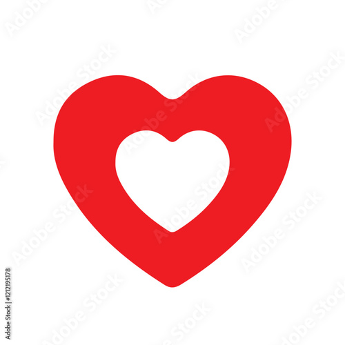 Red heart icon. Heart, love, romance or valentine's day red heart.