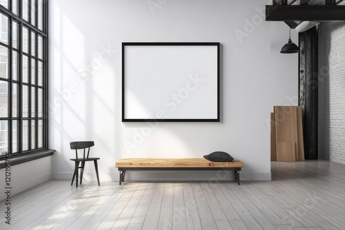 Ideal for designing and presenting art pieces, this mockup provides a pristine canvas. photo