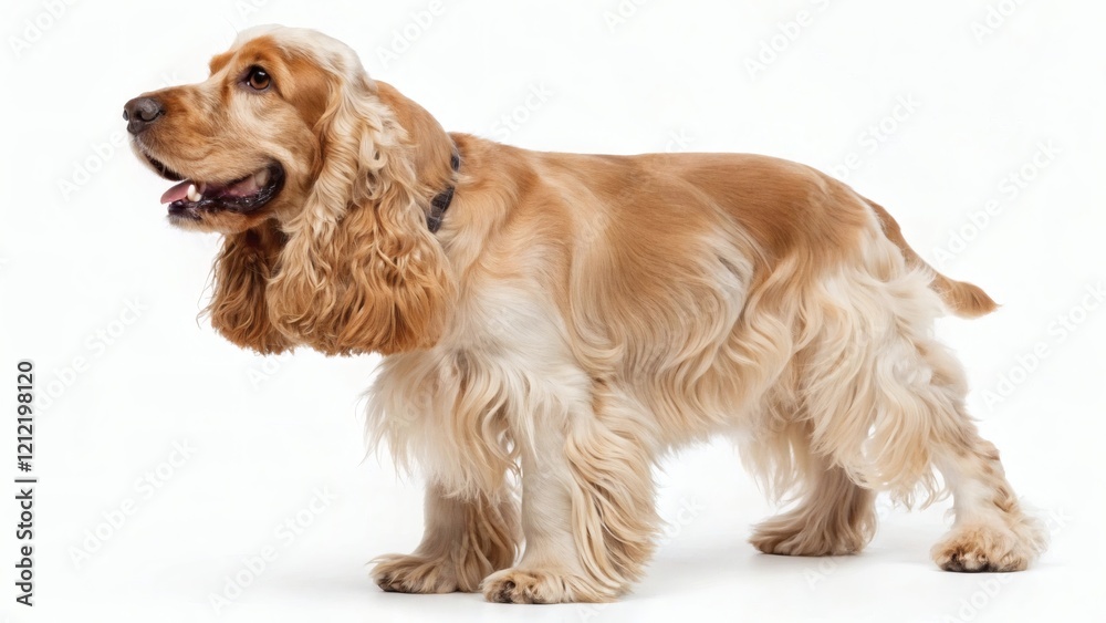 English Cocker Spaniel on a white background English Cocker Spaniel on a white background