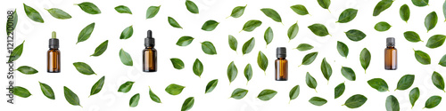 Wallpaper Mural Watercolor Painting of Tea Tree Leaves and Drops Torontodigital.ca