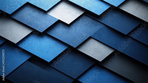 Minimalist blue background with abstract shapes for design  featuring white space in the center for text. Ideal for clean and sleek banners and abstract wallpapers.