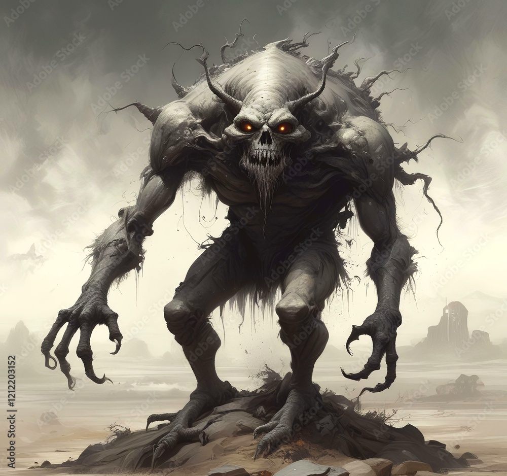 Fototapeta premium Illustration of dusty spooky monster