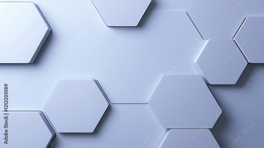 Abstract Hexagon Pattern Soft Light Background. AI Generated Abstract Hexagon Pattern Soft Light Background. AI Generated