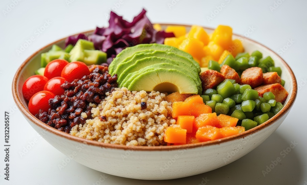 Vibrant bowl of fresh vegetables and grains Vibrant bowl of fresh vegetables and grains