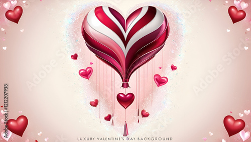 Seamless realistic love and Romantic background ,Colorful sparkling hearts arranged on a soft pink background for a festive celebration