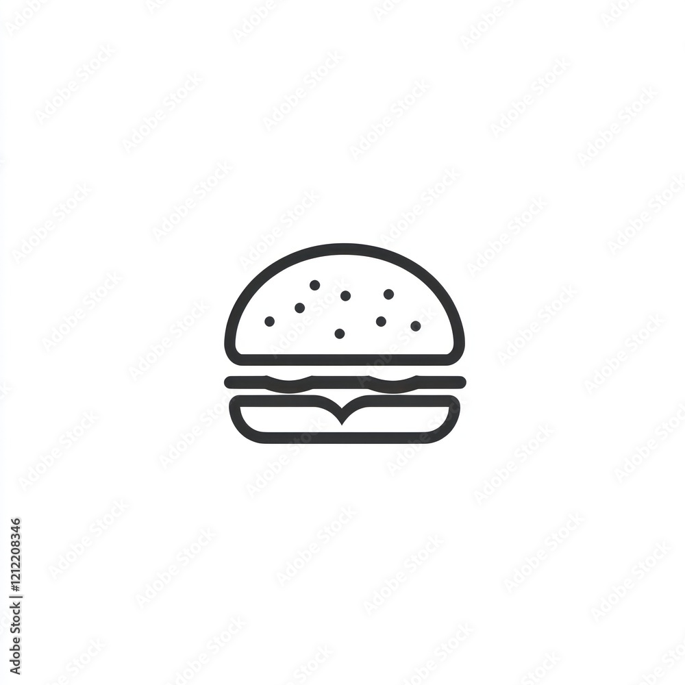 Simple line art hamburger icon Simple line art hamburger icon