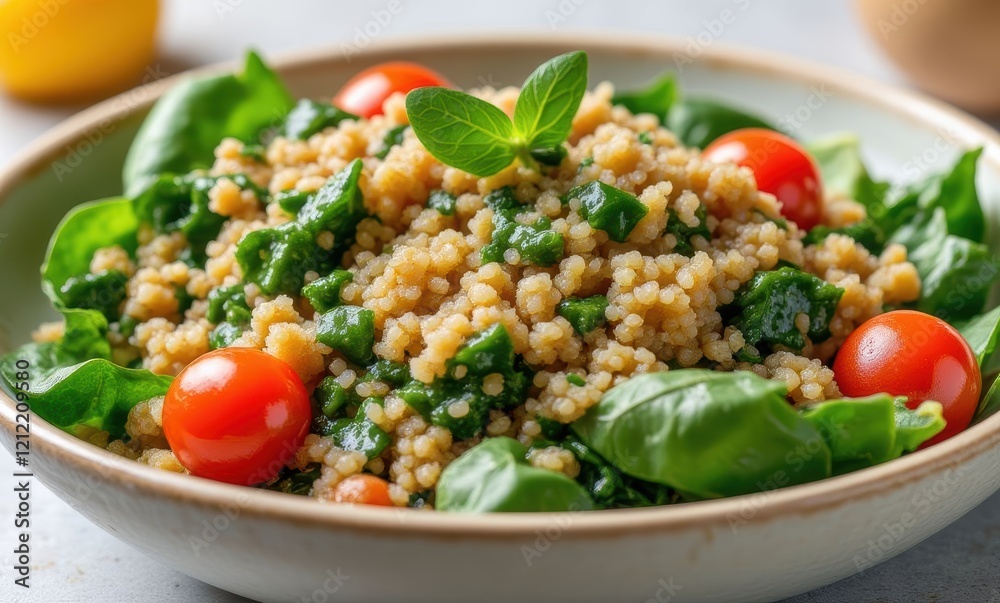 Vibrant couscous salad with fresh greens Vibrant couscous salad with fresh greens