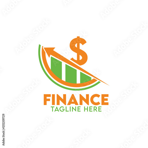 finance logo should be clean, modern, and professional, using symbols like coins, graphs, or shields in blue or green to convey trust, growth, and stability