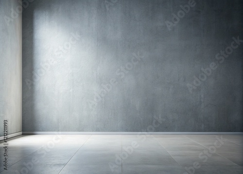 Empty Grey Room  Minimalist Interior Background with Copy Space