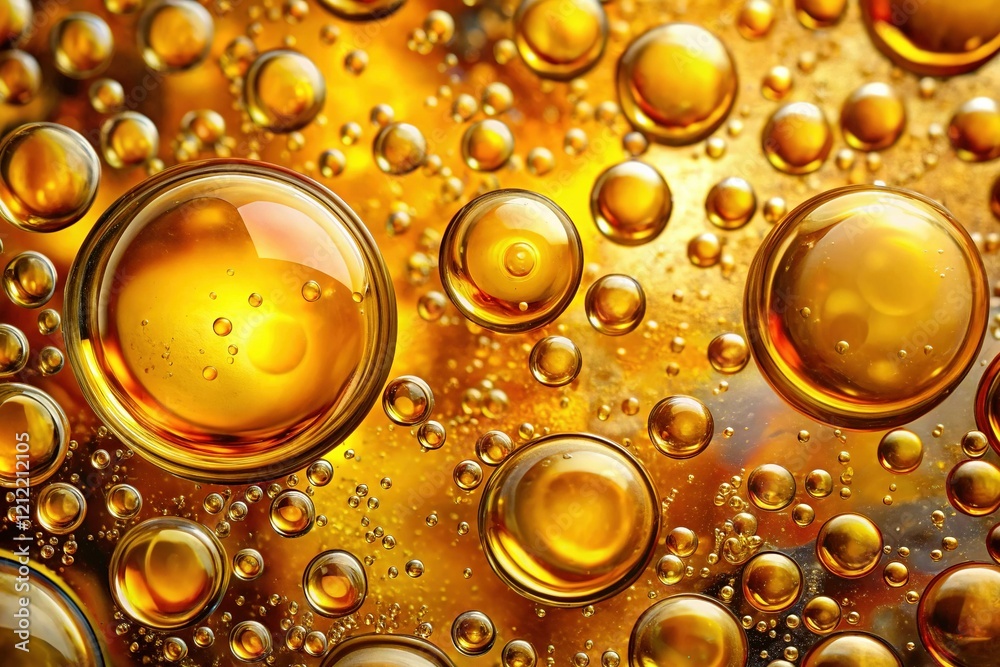 Golden Hour Bubbles: Abstract Beer & Water Texture Background Golden Hour Bubbles: Abstract Beer & Water Texture Background