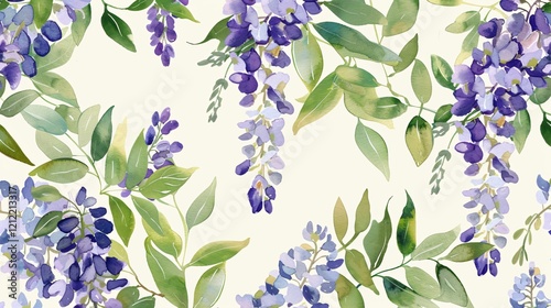 Watercolor Floral Seamless Pattern with Hand Painted Flowers