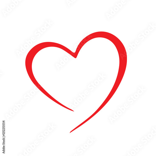 red pink heart vector design. abstract line heart set. valentine's day, love and romantic symbols