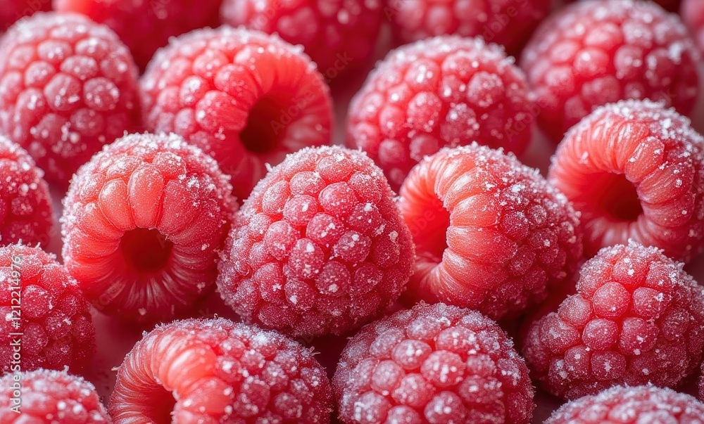 Fresh raspberries with sugar coating Fresh raspberries with sugar coating
