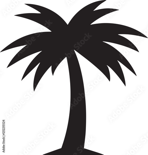 Palm Tree Design Element on White Background .palm tree silhouette vector illustration