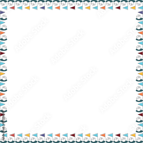 Vintage golf trading card square frame. Golf gaming elements on white background border