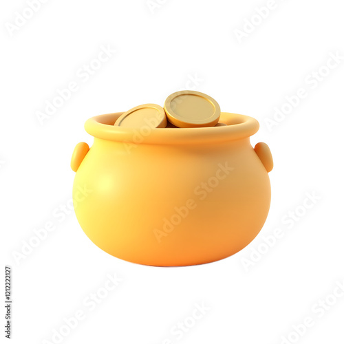 Pastel Pot of Gold: Simple 3D Render of Coins