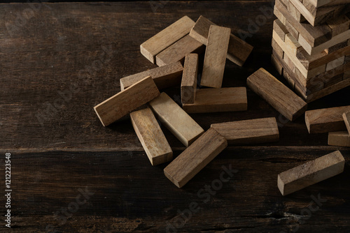 wooden block games on the table