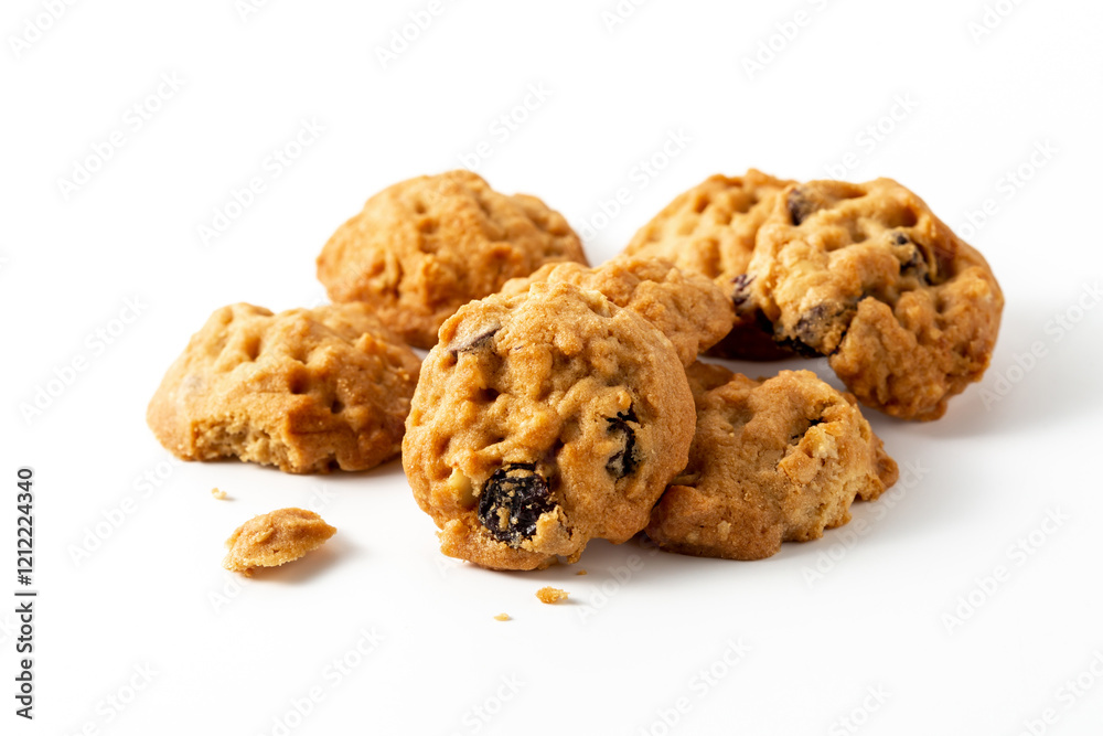 chocolate chip cookies on white background chocolate chip cookies on white background