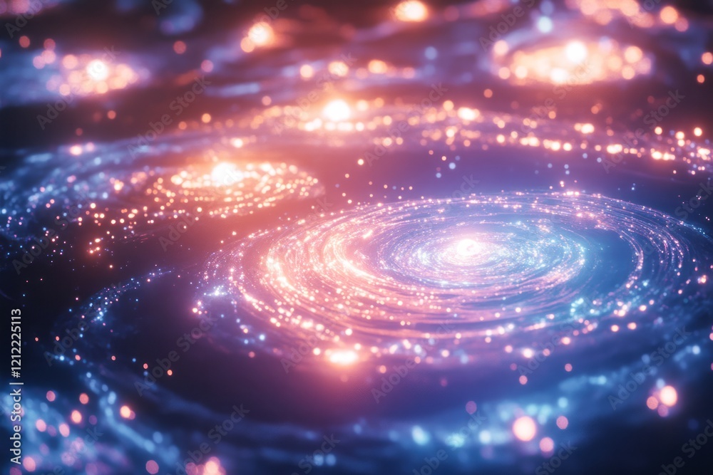 Abstract Cosmic Nebula Swirling Glowing Lights Abstract Cosmic Nebula Swirling Glowing Lights