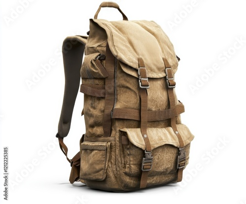 Rugged outdoor backpack designed for adventures and travel with multiple pockets and durable materials photo