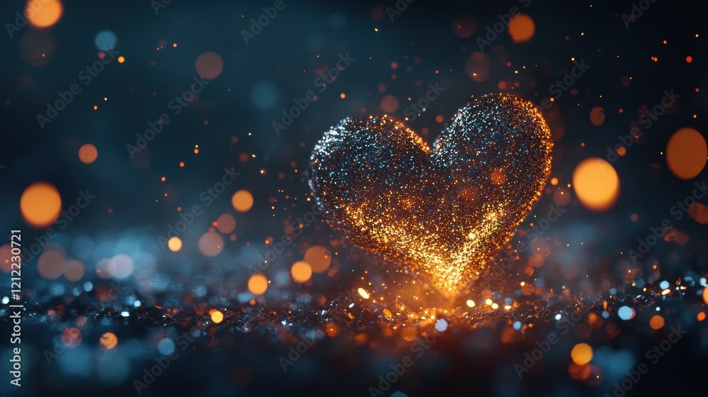 Sparkling Glitter Heart Romantic Image Background Sparkling Glitter Heart Romantic Image Background