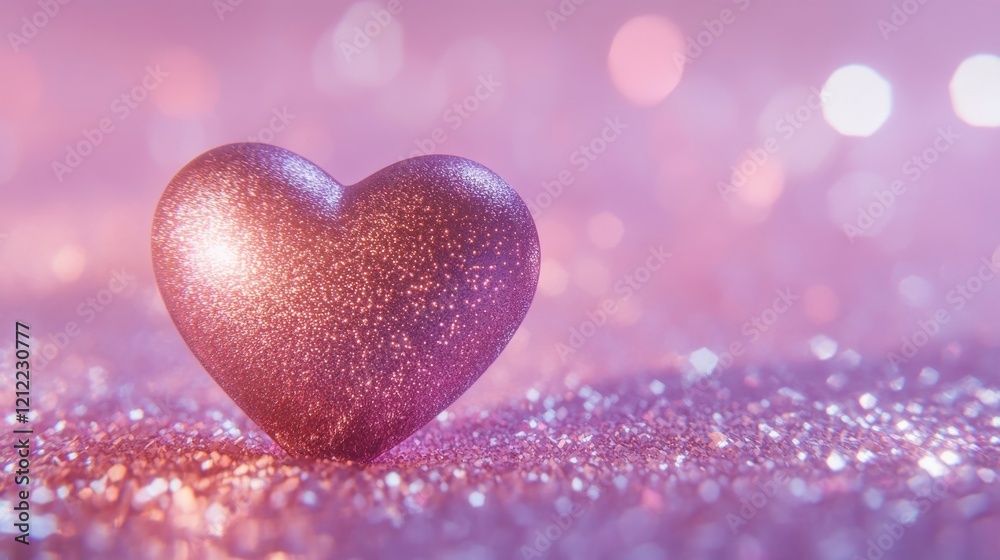 Fototapeta premium Sparkling Glitter Heart Romantic Valentine Image
