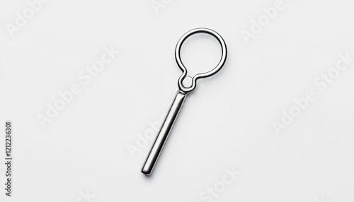 Close-up of a shiny metal key component on a minimalist background, highlighting its design photo