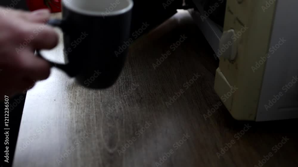 Mettre une tasse de café dans un micro-onde