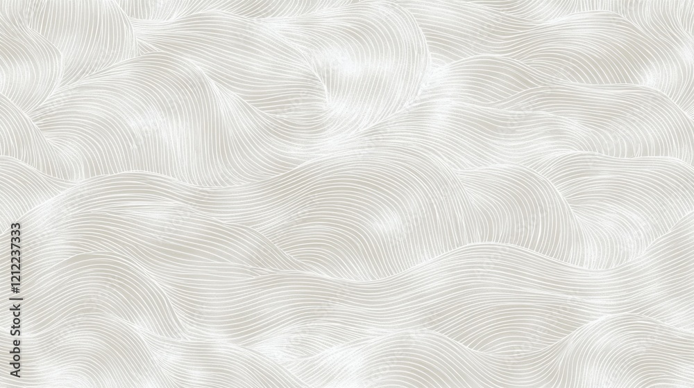 Obraz premium Elegant Abstract Waves, Digital Art, Smooth Textures in Light Tones, Serenity, Modern Aesthetic