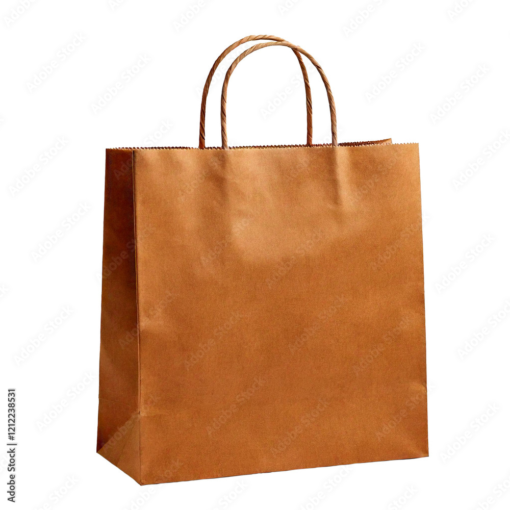 brown paper bag isolated on white, transparency