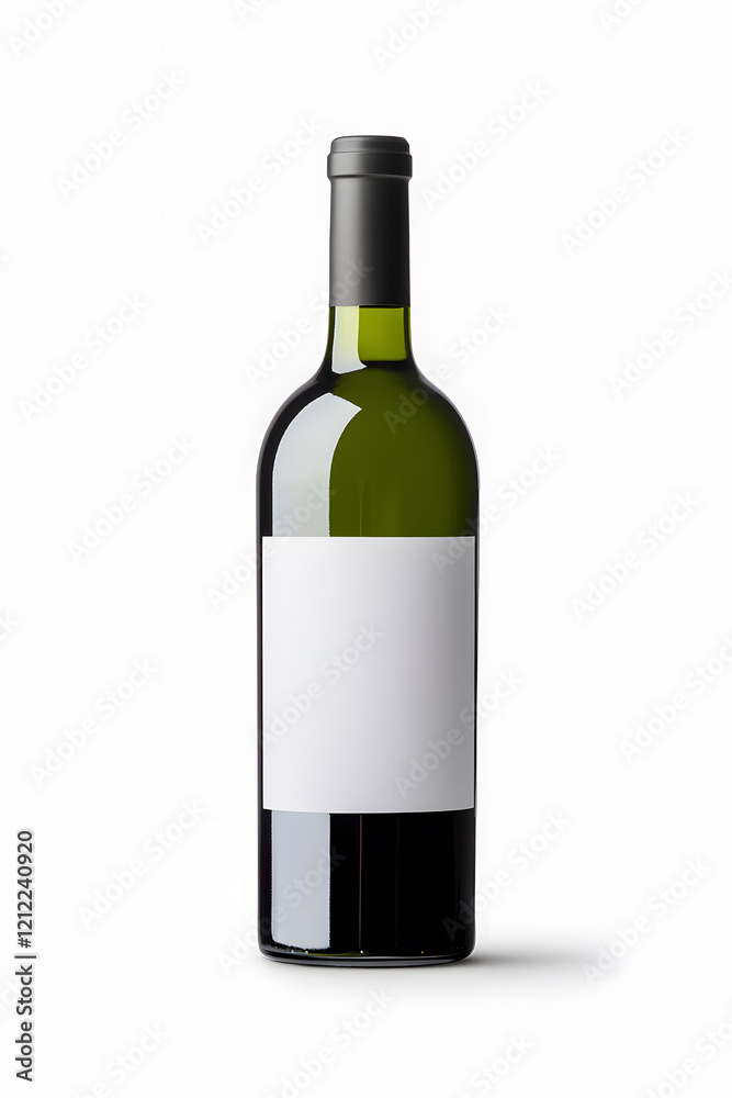 Wine bottle with blank label mock up isolated white background Wine bottle with blank label mock up isolated white background