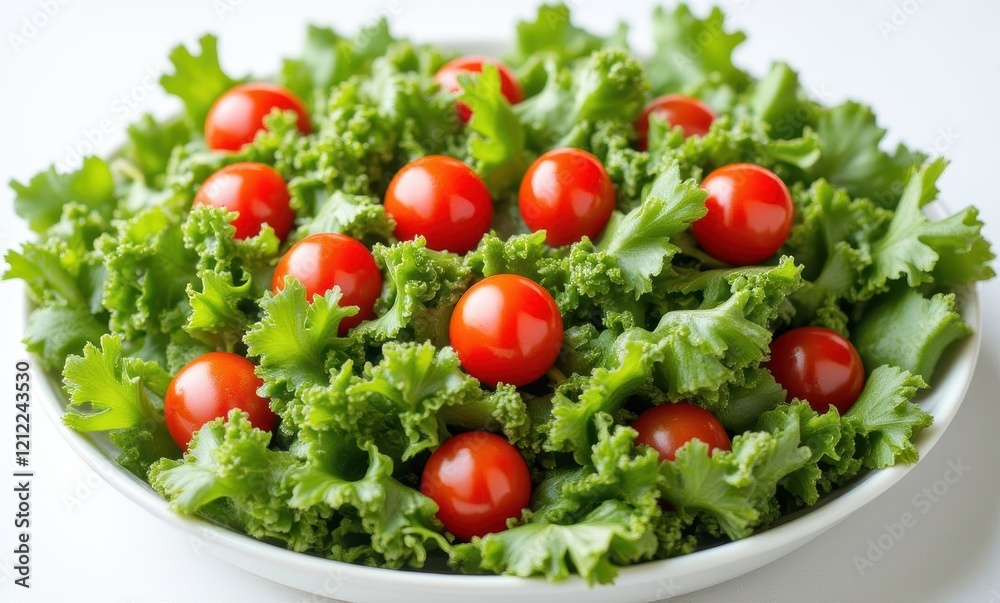 Fresh salad with cherry tomatoes and greens