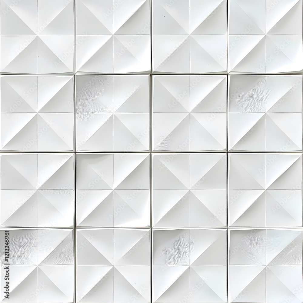 Obraz premium 3d geometric abstract white tile seamless pattern