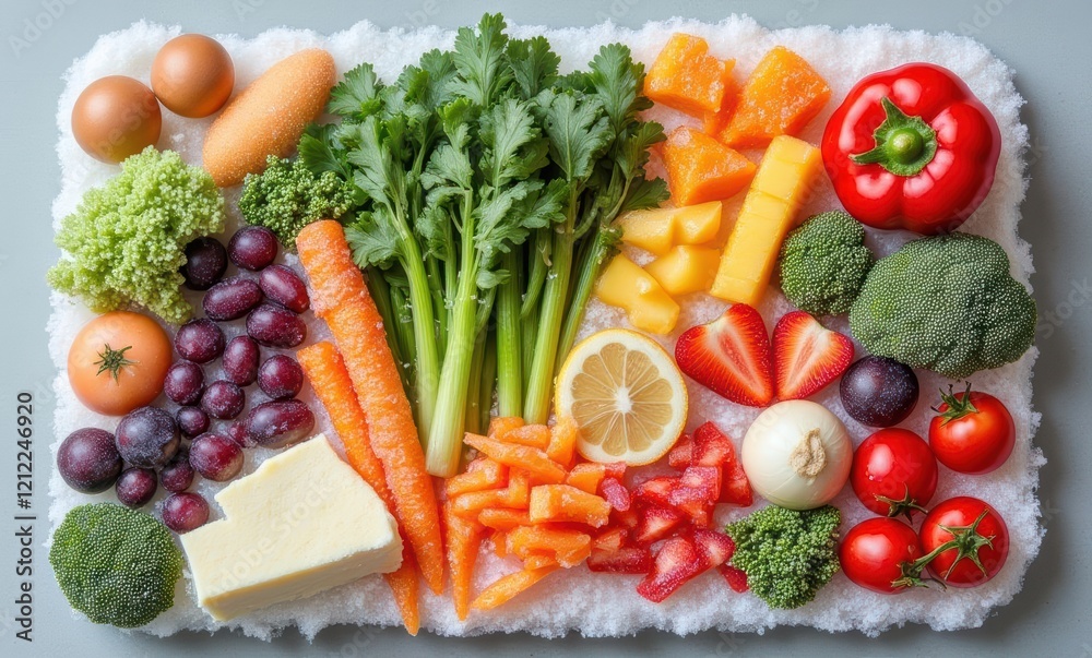 Vibrant assortment of fresh vegetables and fruits Vibrant assortment of fresh vegetables and fruits