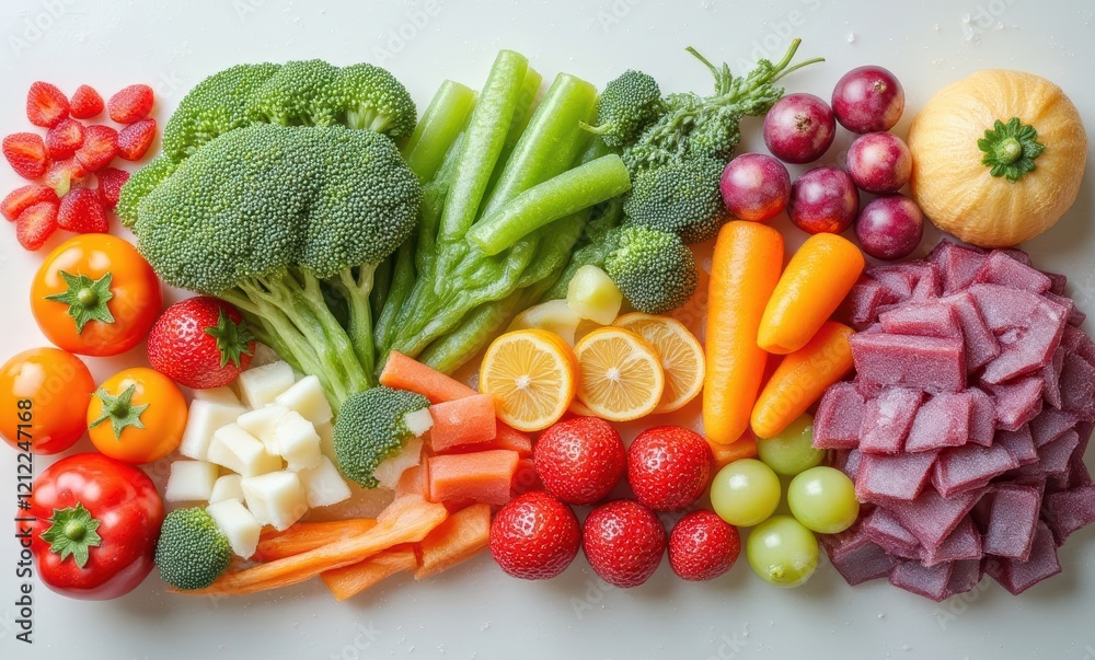 Vibrant array of fresh fruits and vegetables Vibrant array of fresh fruits and vegetables