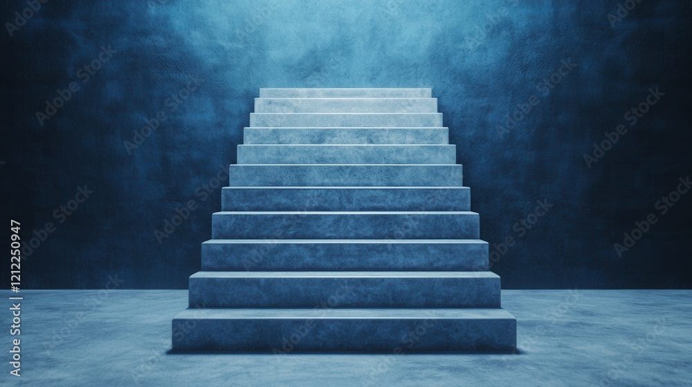 Fototapeta premium Digital Transformation Business Model Innovation concept. Glowing Staircase to an Ethereal Dimension A Conceptual Digital Art Masterpiece