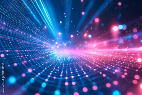 Abstract Digital Network Grid Lightscape Design