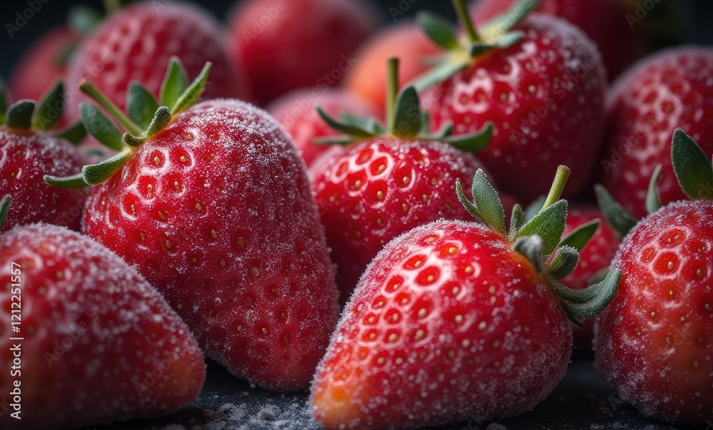 Fresh strawberries with sugar topping Fresh strawberries with sugar topping