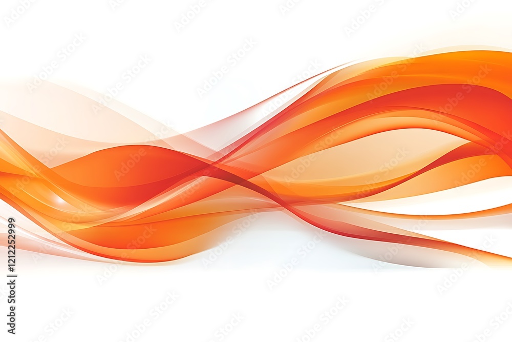 Abstract orange wavy lines on white background Abstract orange wavy lines on white background