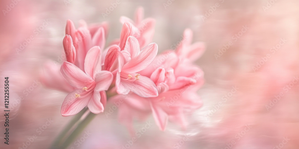Fototapeta premium Gentle pink hyacinth floral detail