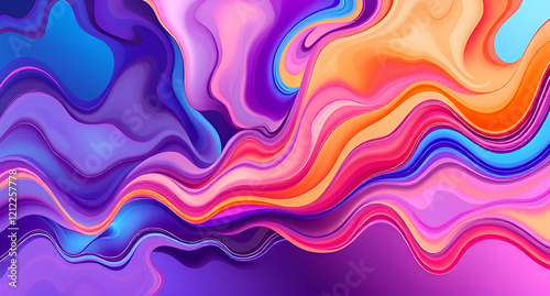 Vibrant Abstract Flow Dynamic Shapes and Bold Colours
