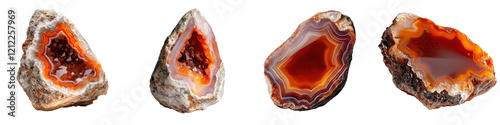 Stunning Agate Geodes with Vibrant Orange and Brown Colors