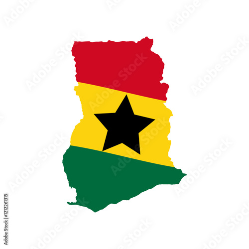 Ghana map with flag, Ghana maps for design. Easily editable Ghana map. Map of Ghana in grey set