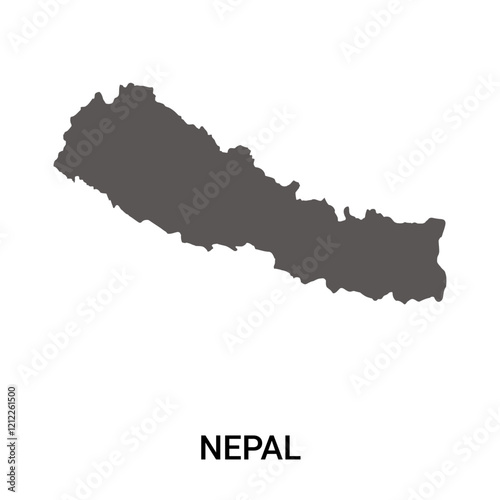 Nepal silhouette map  nepal new map illustration Nepal country map
