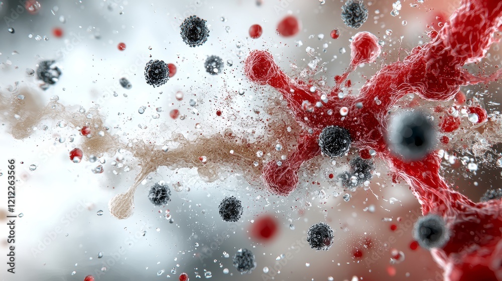 Fototapeta premium Exploring the Intricacies of Red and Black Viruses in Science and Medicine