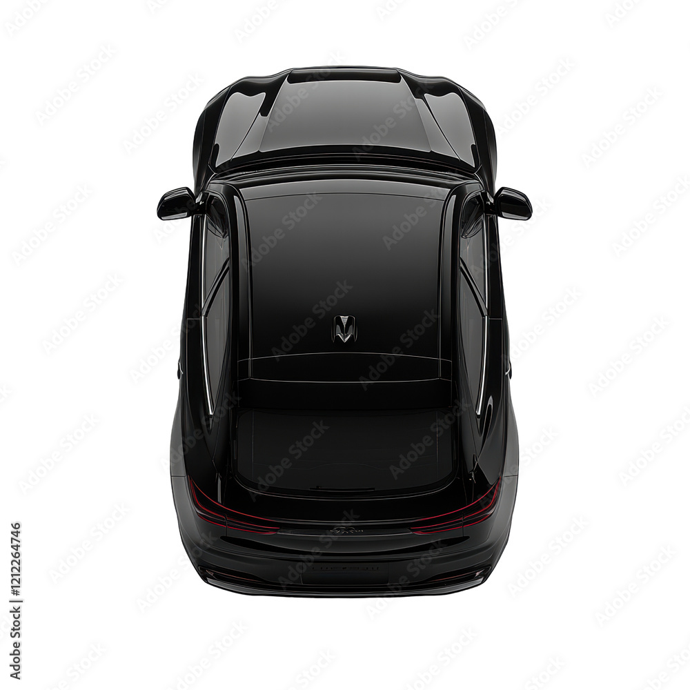 Fototapeta premium Isolated Black Vehicle Top Down View