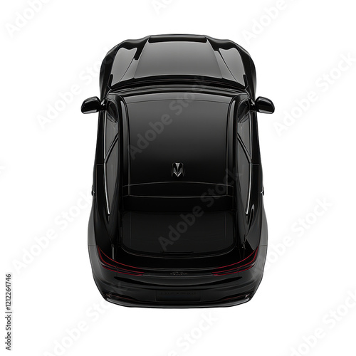 Isolated Black Vehicle Top Down View