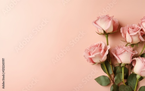 Wallpaper Mural Pink Roses on a Pink Background Torontodigital.ca