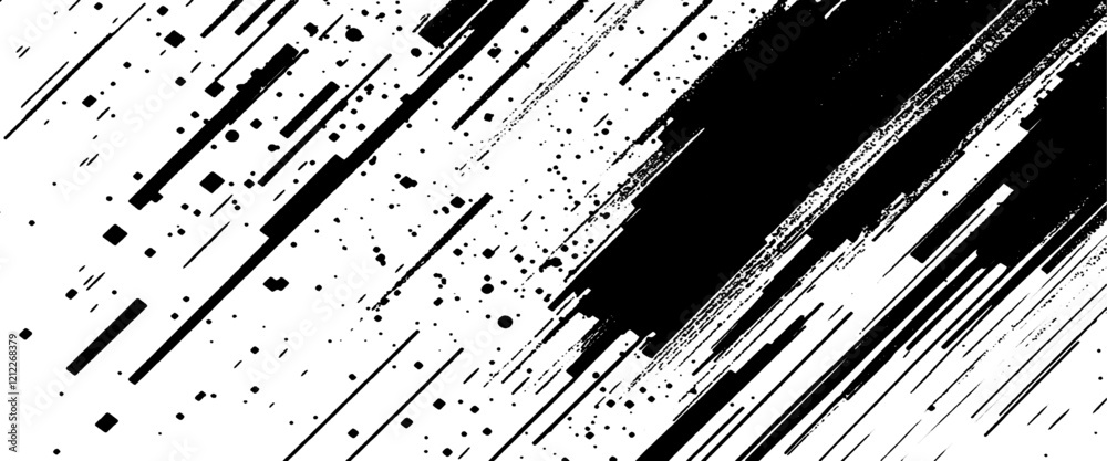 Different with halftone effect ink splatter brush stroke grunge art.